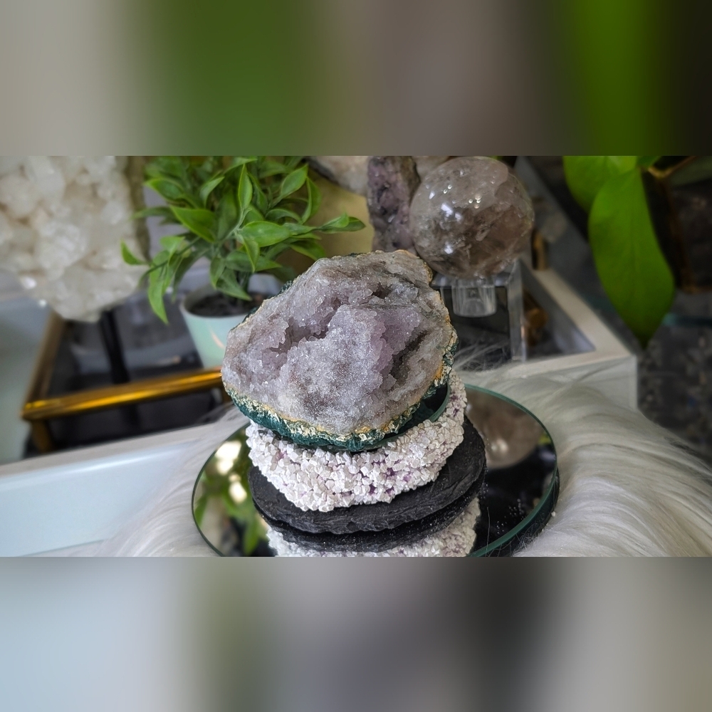 Amethyst Druzy Quartz Crystal Cluster